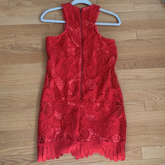 Lovers and Friends Red Lace Dress - Picture 5 of 5